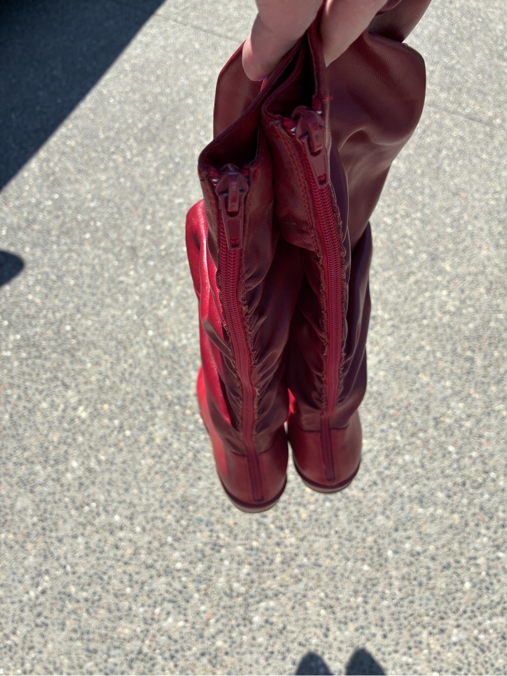 Miz Mooz Women's leather Charley Red Slouch Knee-High Boots - Picture 3 of 6